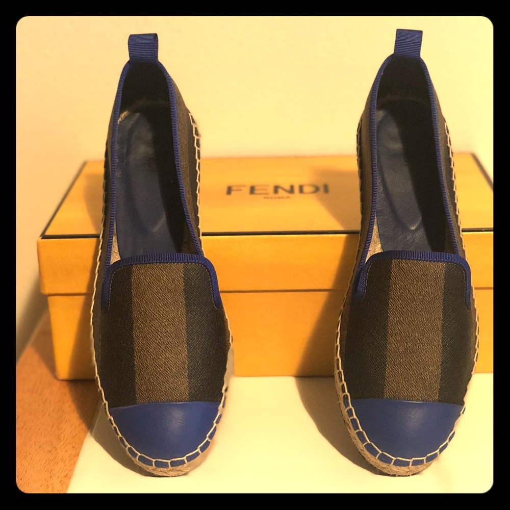 SOLD eBay✨FENDI Ladies Trim Striped Espadrille